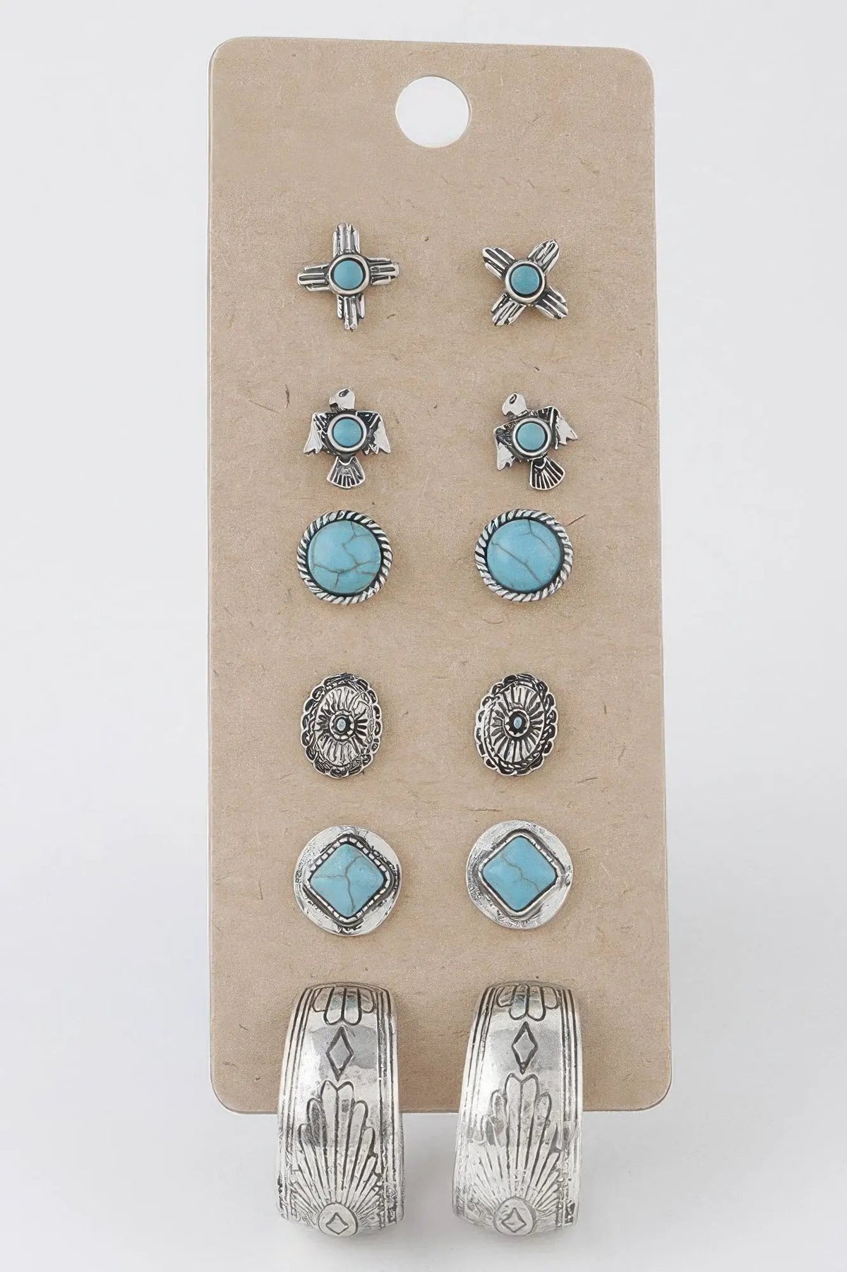 GRAMERCY Antique Sun Stud Earrings Set: NYFW BYMANYC ® New York by BYMANYC ® New York
