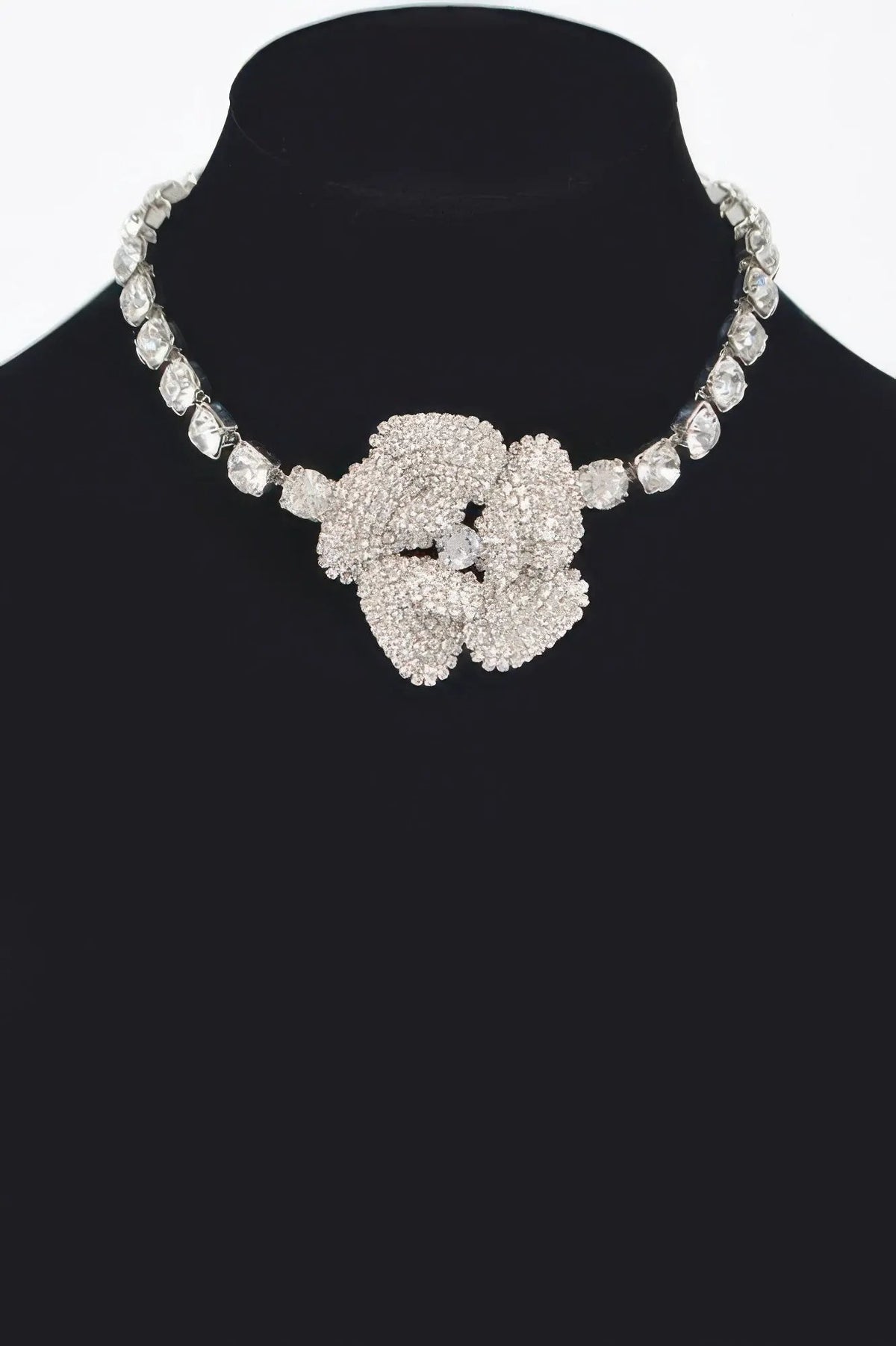 GRAMERCY PARK Rhinestone Faux Pearl Flower Choker: BYMANYC ® New York by BYMANYC ® New York