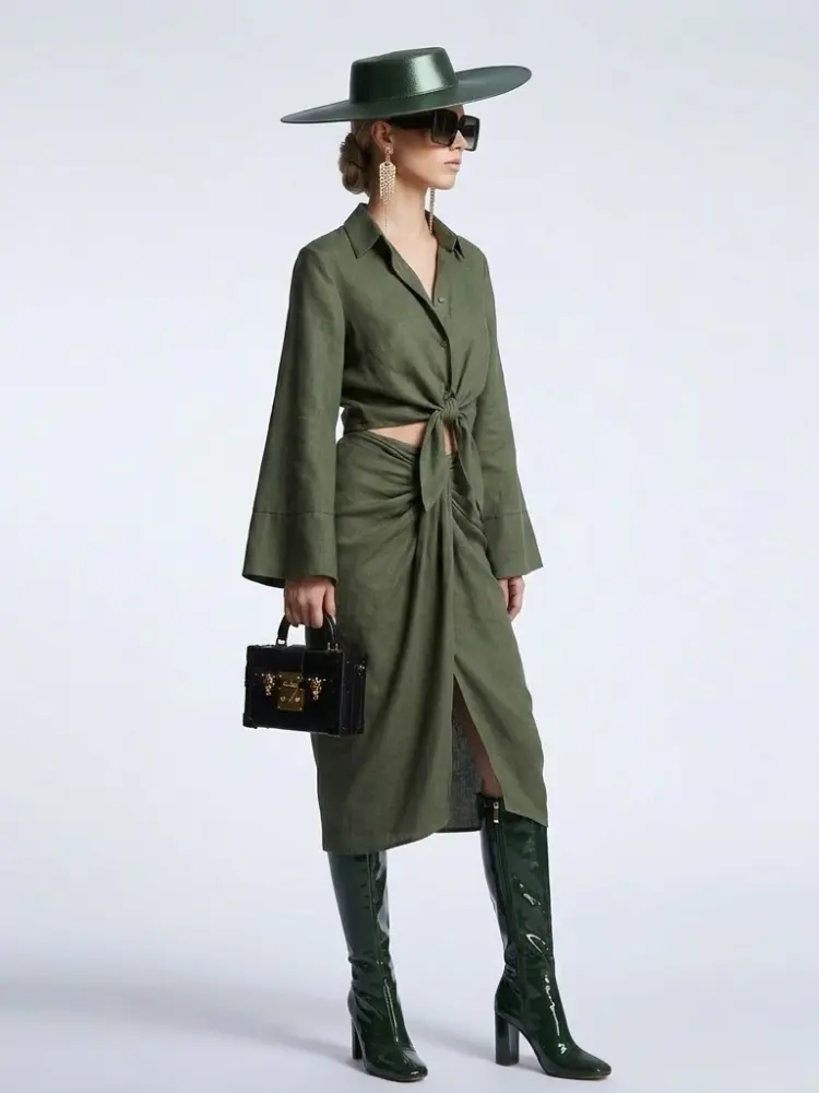 GREENWICH Women's Tie-Blouse & Skirt Set Prêt-à-Porter BYMANYC ® NY by BYMANYC ® New York