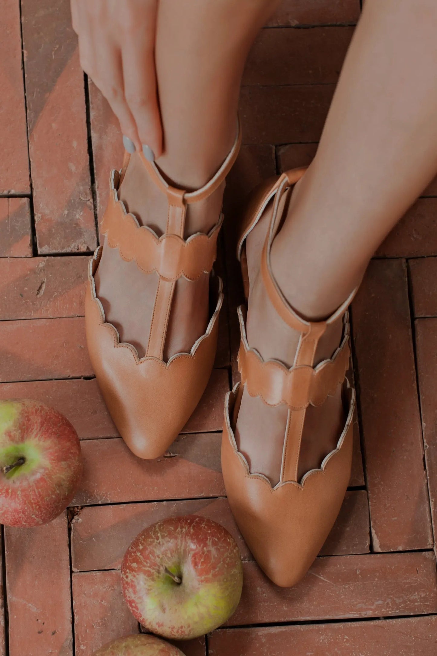 Gardenia Scalloped Pointed Toe Flats by ELF