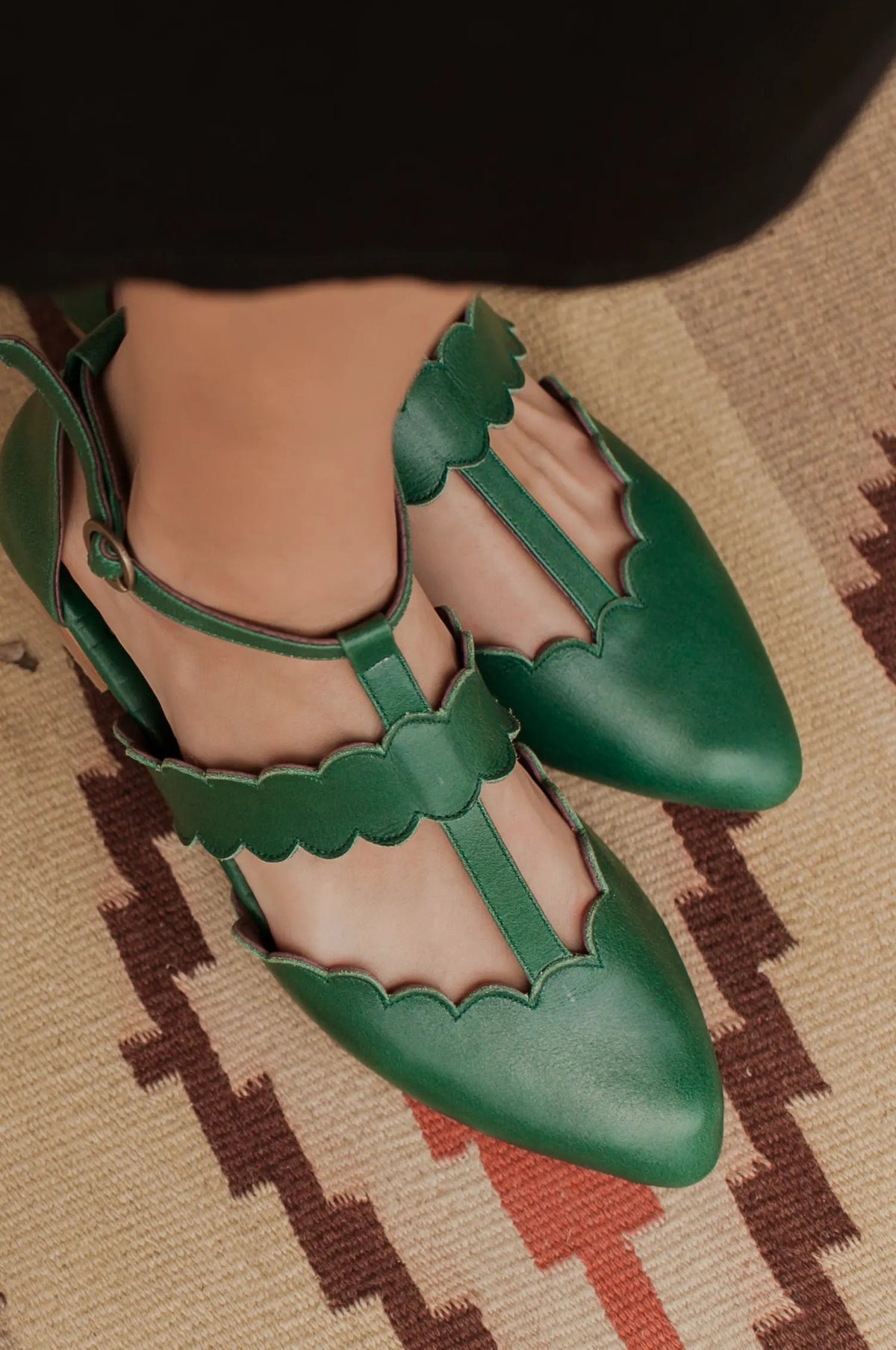 Gardenia Scalloped Pointed Toe Flats by ELF