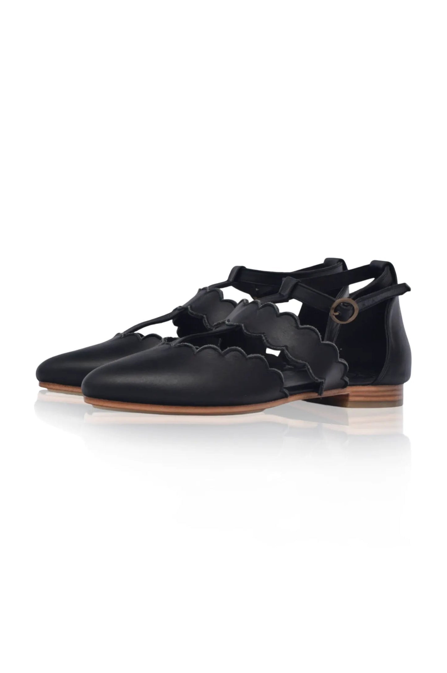 Gardenia Scalloped Pointed Toe Flats by ELF