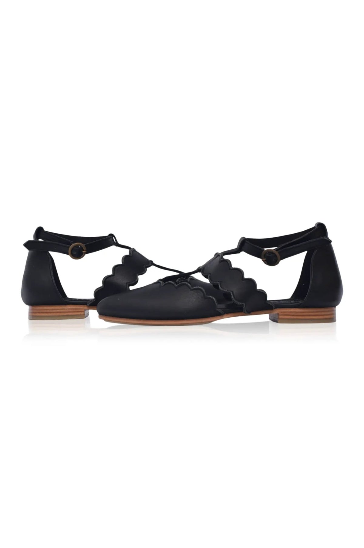 Gardenia Scalloped Pointed Toe Flats by ELF