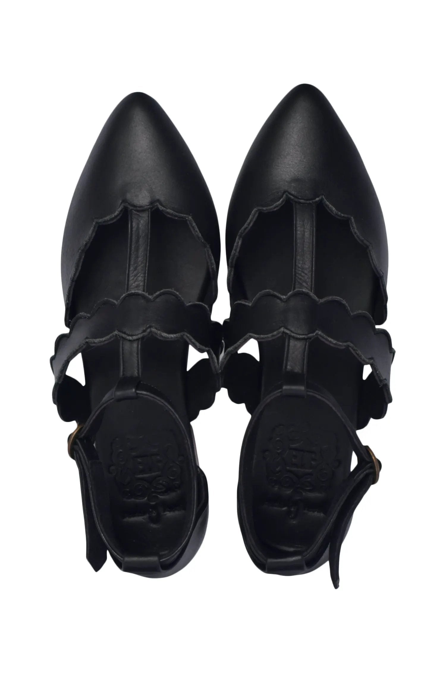 Gardenia Scalloped Pointed Toe Flats by ELF