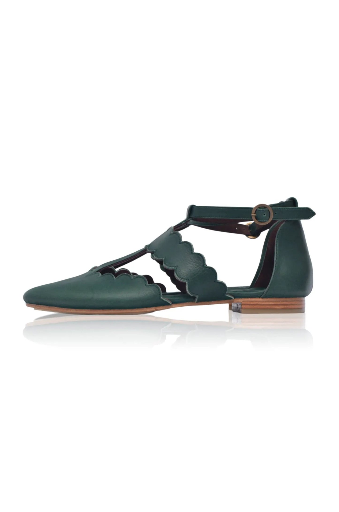 Gardenia Scalloped Pointed Toe Flats by ELF