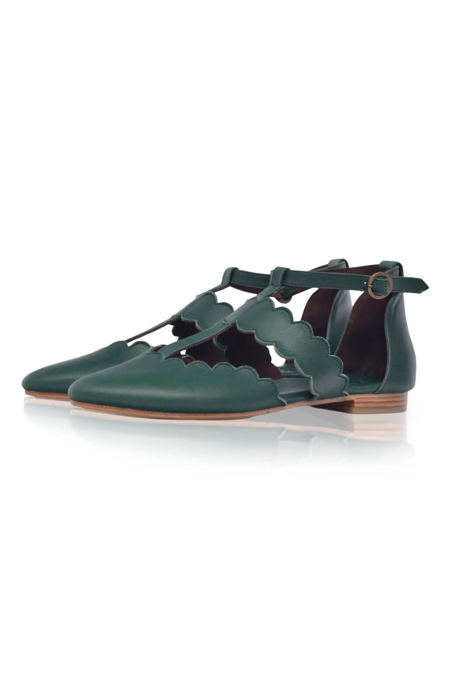 Gardenia Scalloped Pointed Toe Flats by ELF