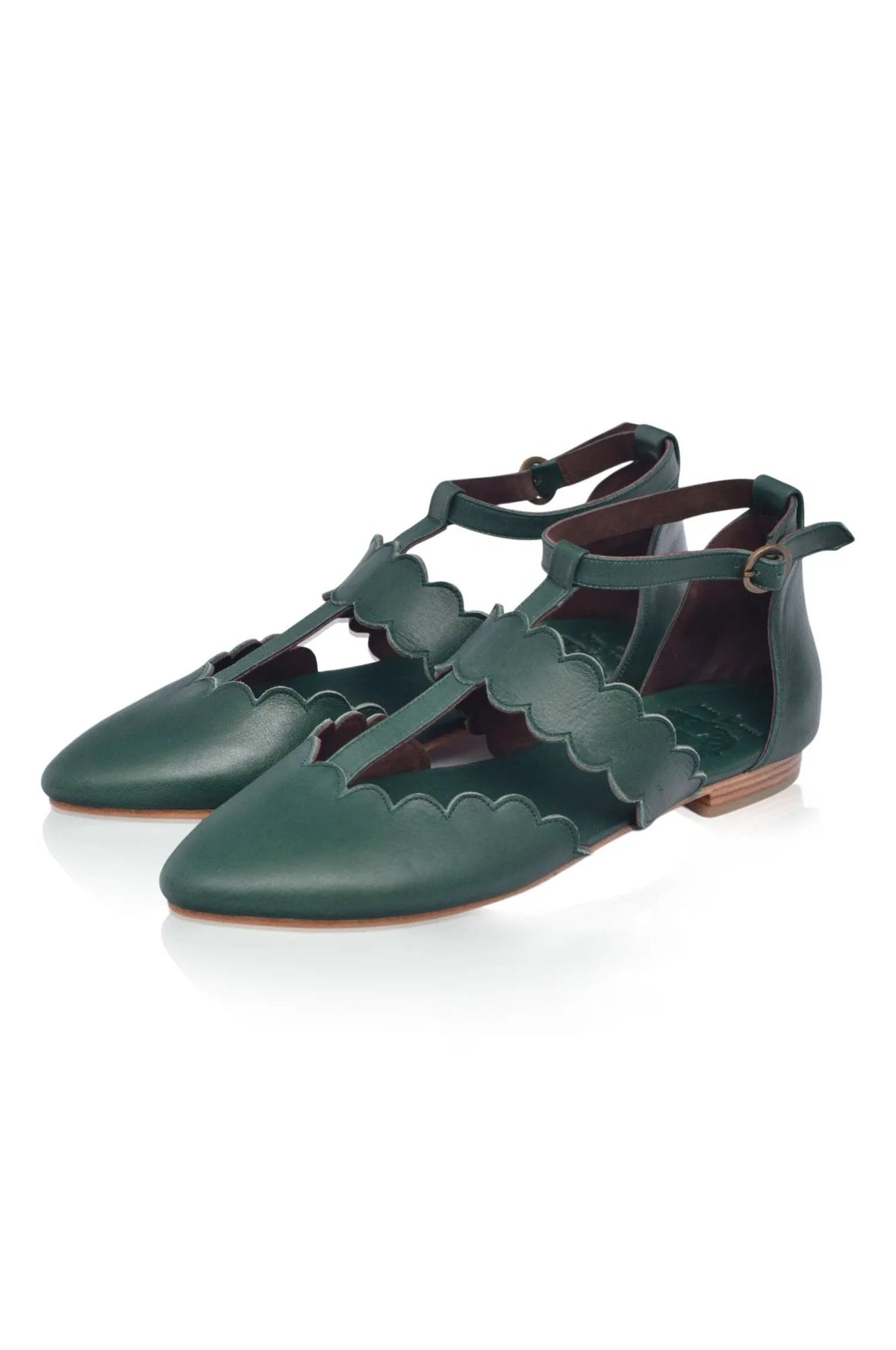 Gardenia Scalloped Pointed Toe Flats by ELF