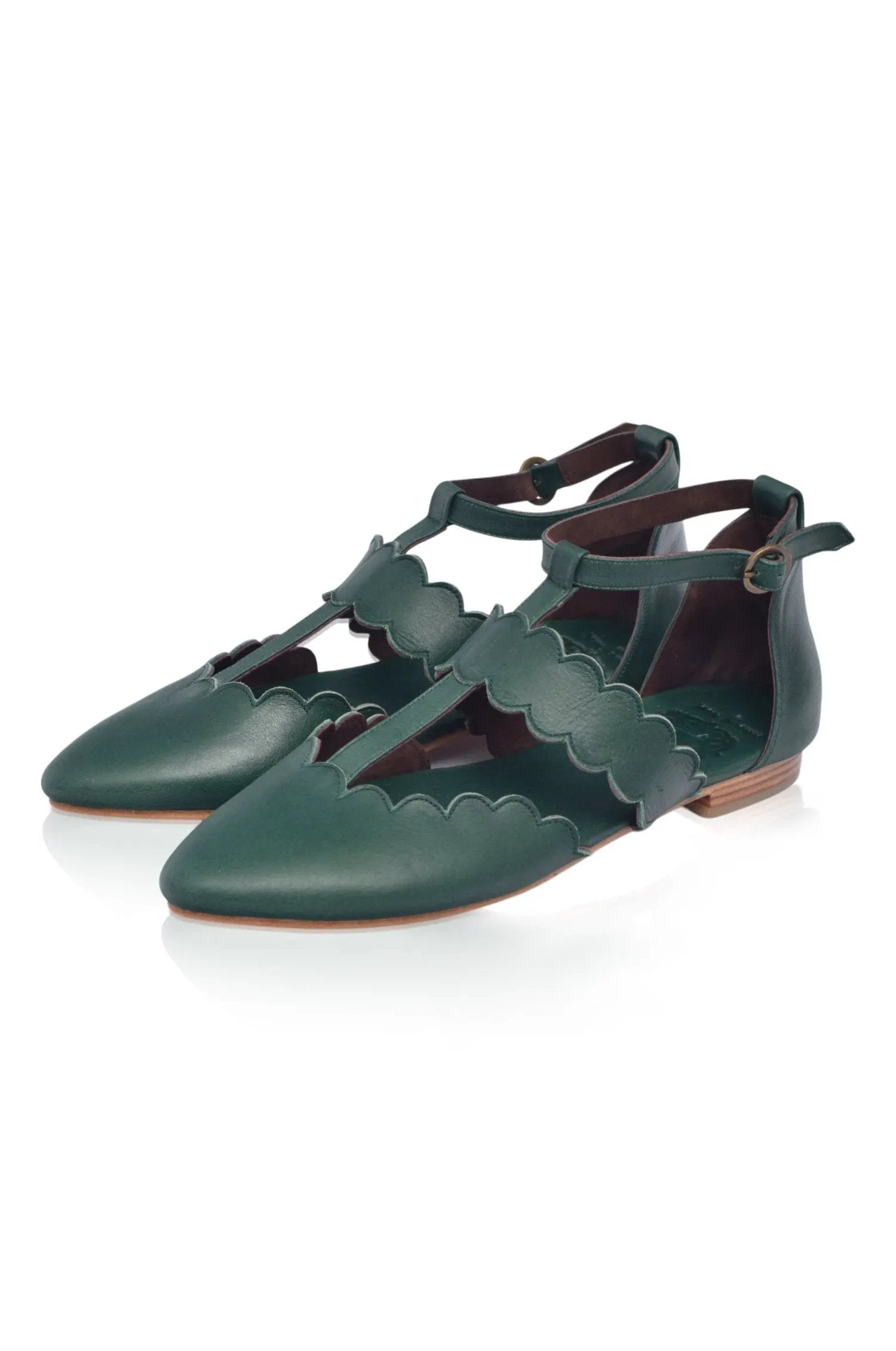 Gardenia Scalloped Pointed Toe Flats by ELF