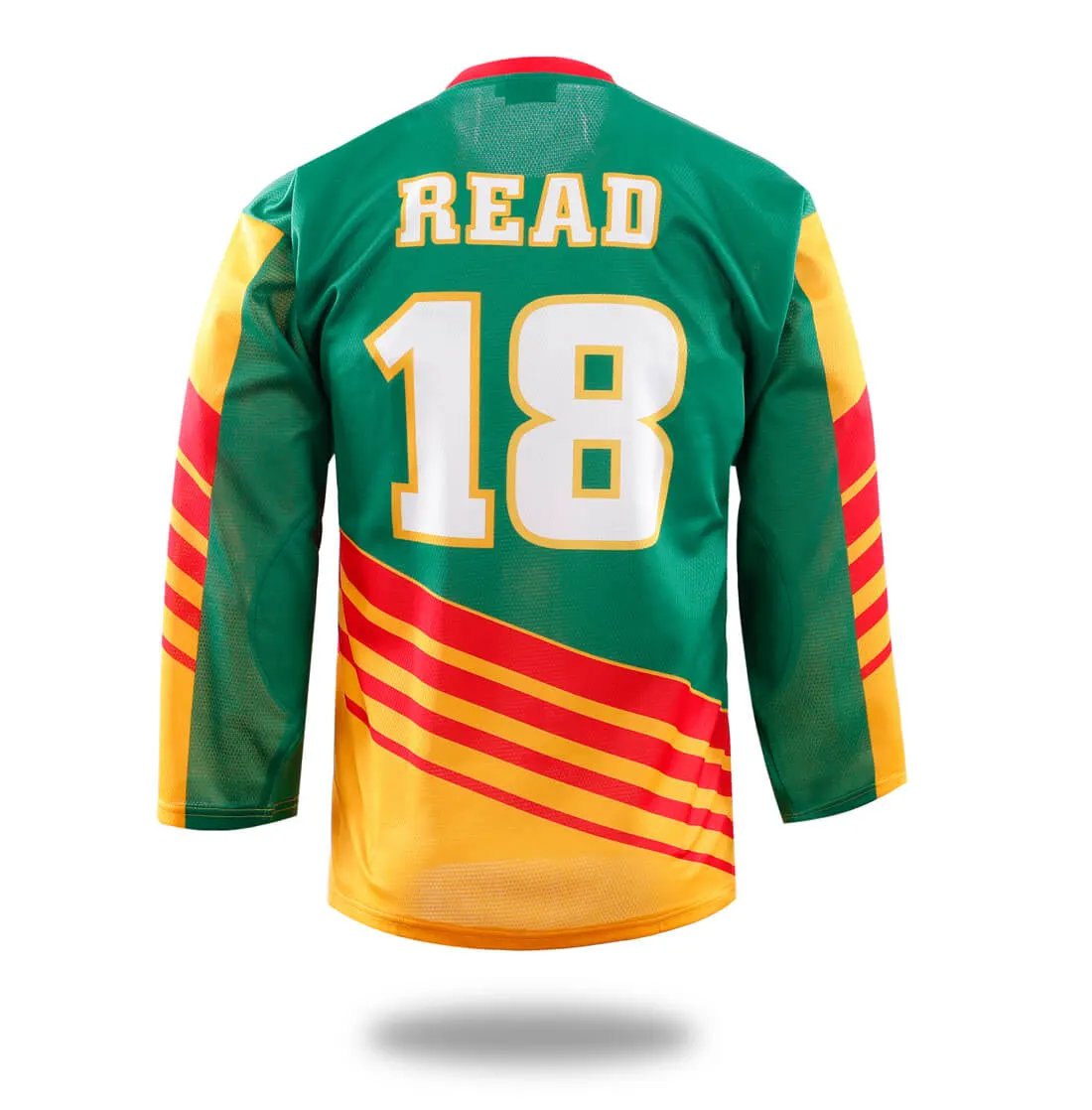Custom Green Yellow Red Ice Hockey Jersey by Vimost Sportswear