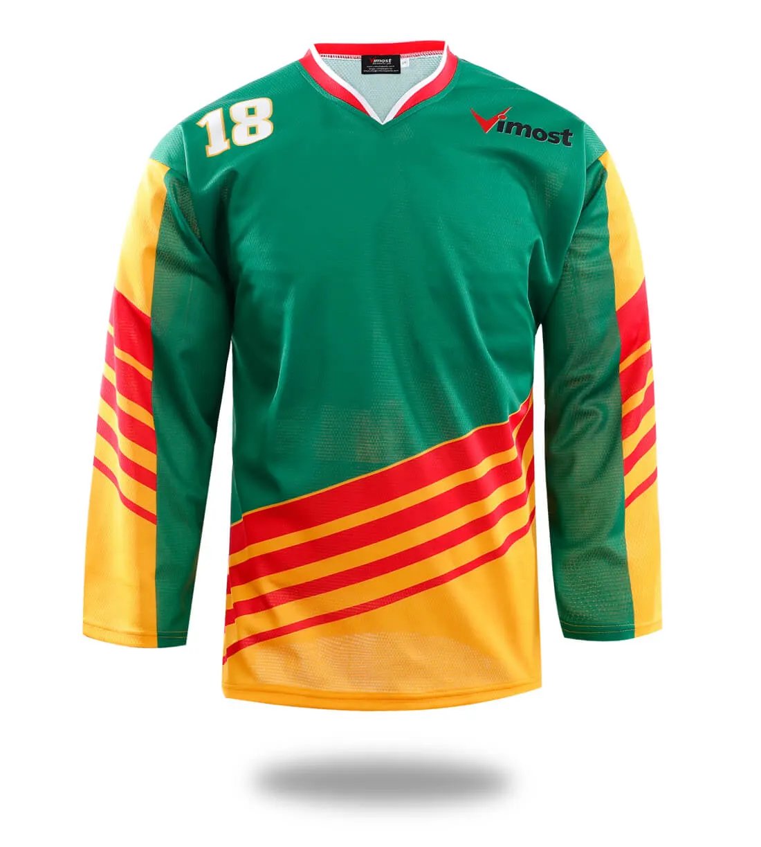 Custom Green Yellow Red Ice Hockey Jersey by Vimost Sportswear
