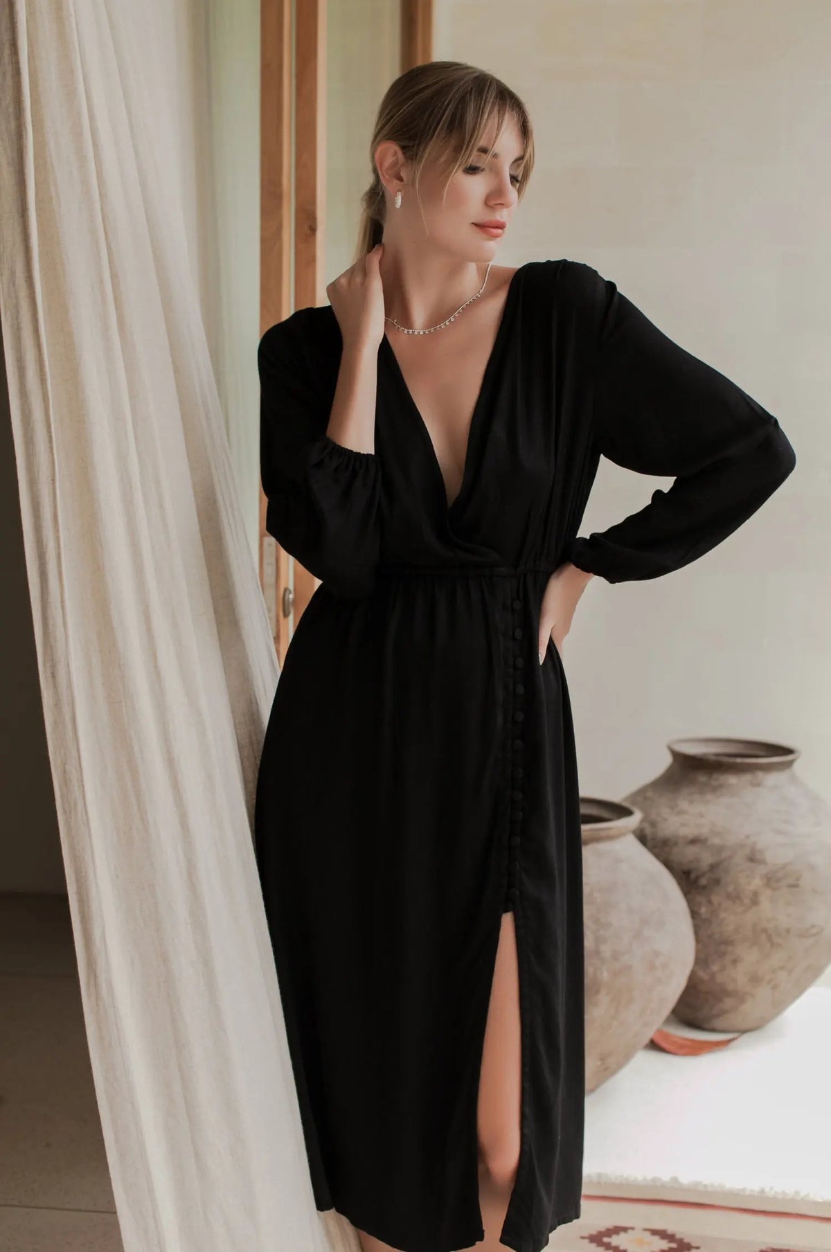 Greta Long Sleeve Midi Dress (Sale) by ELF