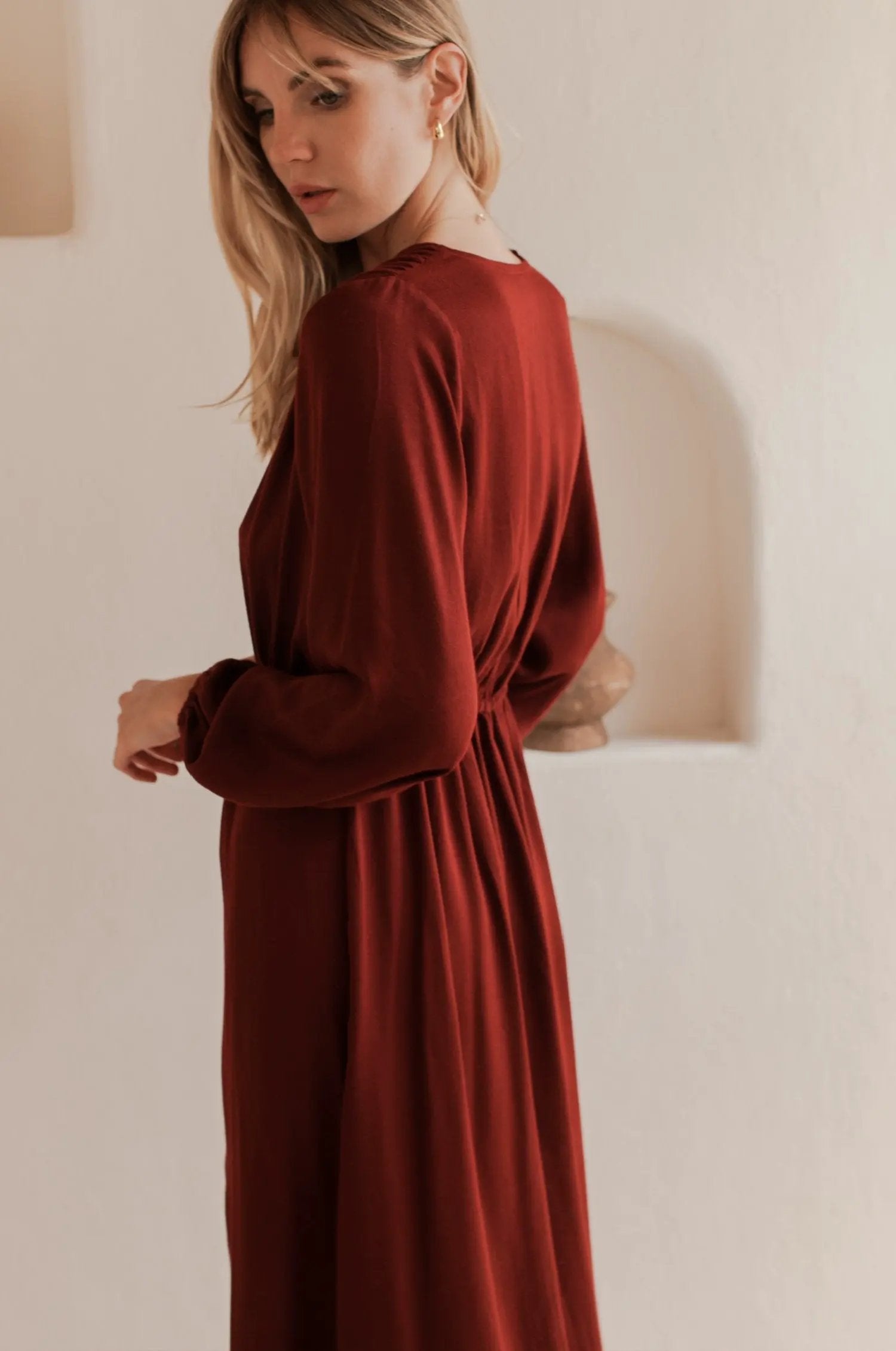 Greta Long Sleeve Midi Dress (Sale) by ELF
