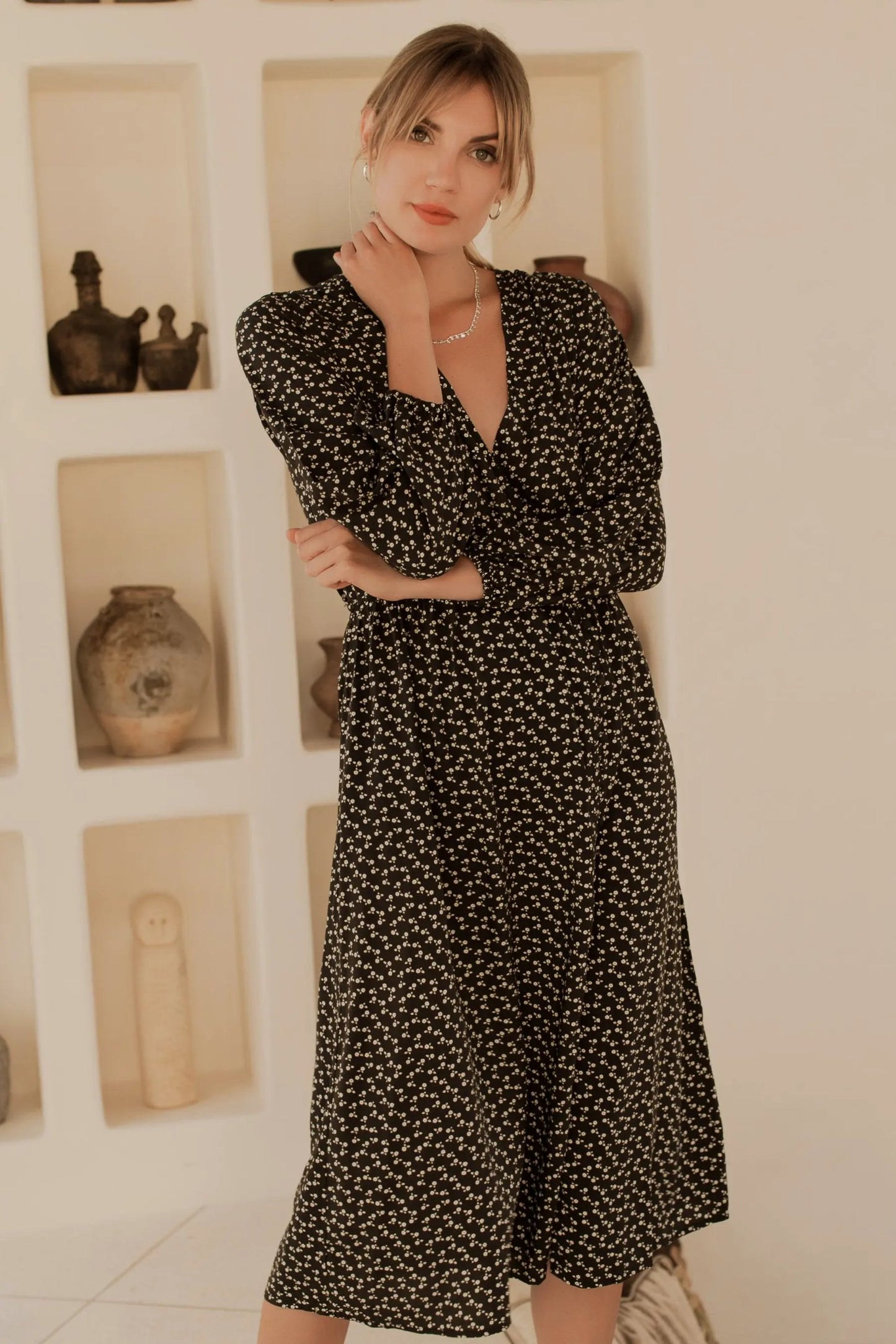 Greta Long Sleeve Midi Dress (Sale) by ELF