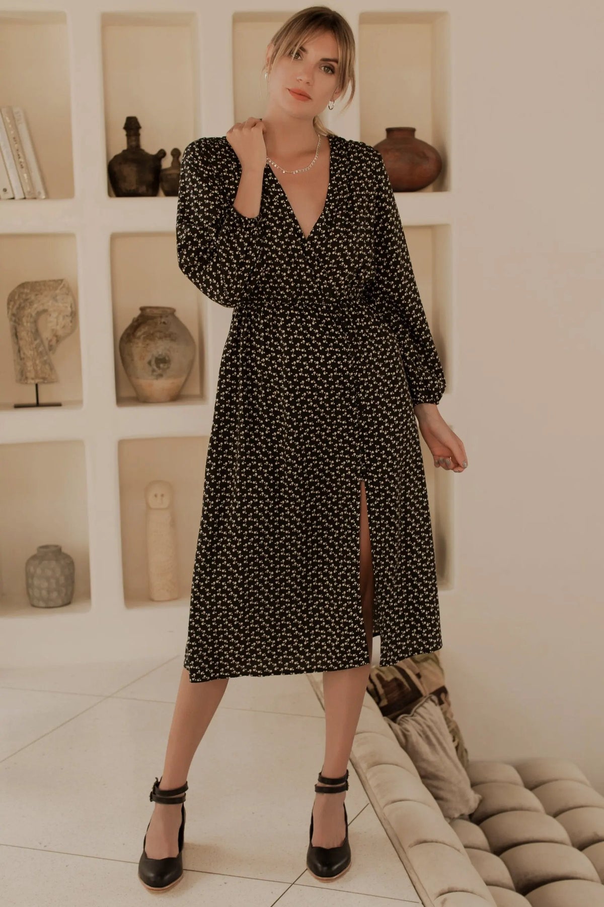 Greta Long Sleeve Midi Dress (Sale) by ELF