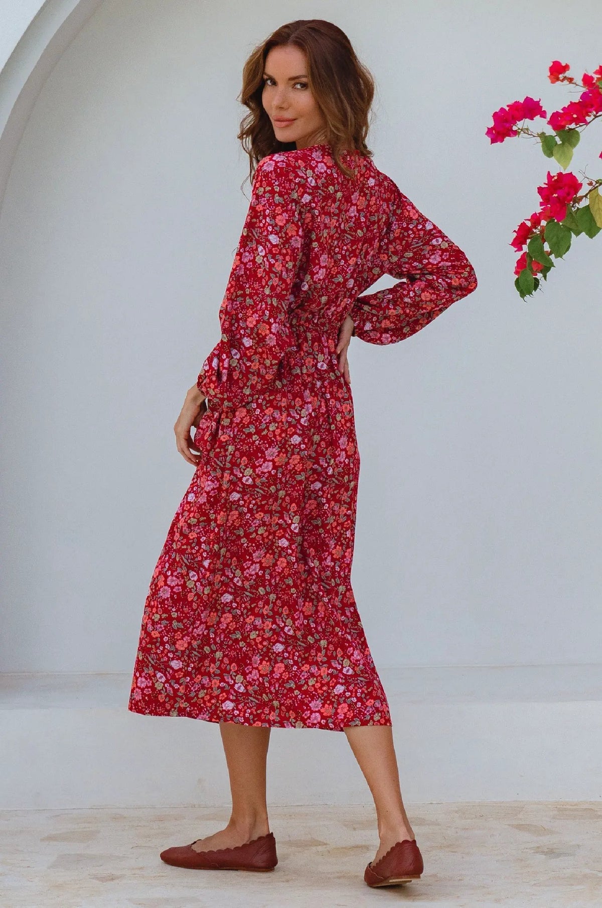 Greta Long Sleeve Midi Dress (Sale) by ELF