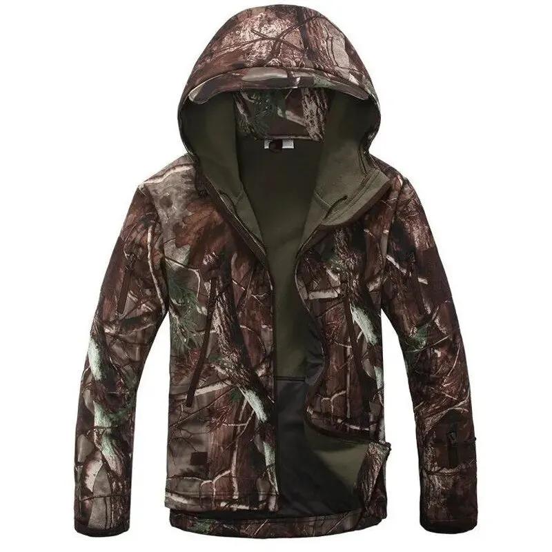 Men Military Tactical Hiking Jacket Outdoor Windproof Fleece Thermal Sport Waterproof Hunting Clothes Hooded Army Camo Outerwear by Vimost Shop