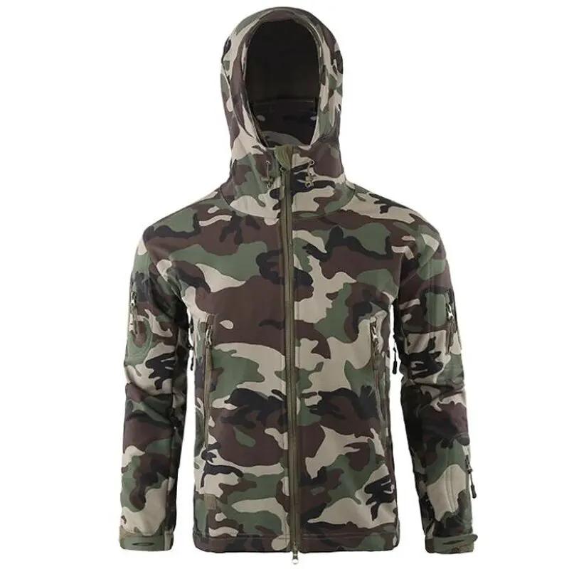 Men Military Tactical Hiking Jacket Outdoor Windproof Fleece Thermal Sport Waterproof Hunting Clothes Hooded Army Camo Outerwear by Vimost Shop