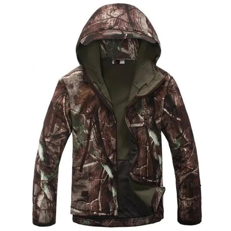 Men Military Tactical Hiking Jacket Outdoor Windproof Fleece Thermal Sport Waterproof Hunting Clothes Hooded Army Camo Outerwear by Vimost Shop