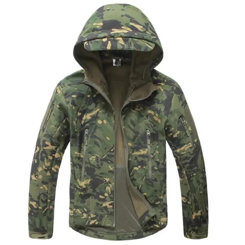 Men Military Tactical Hiking Jacket Outdoor Windproof Fleece Thermal Sport Waterproof Hunting Clothes Hooded Army Camo Outerwear by Vimost Shop
