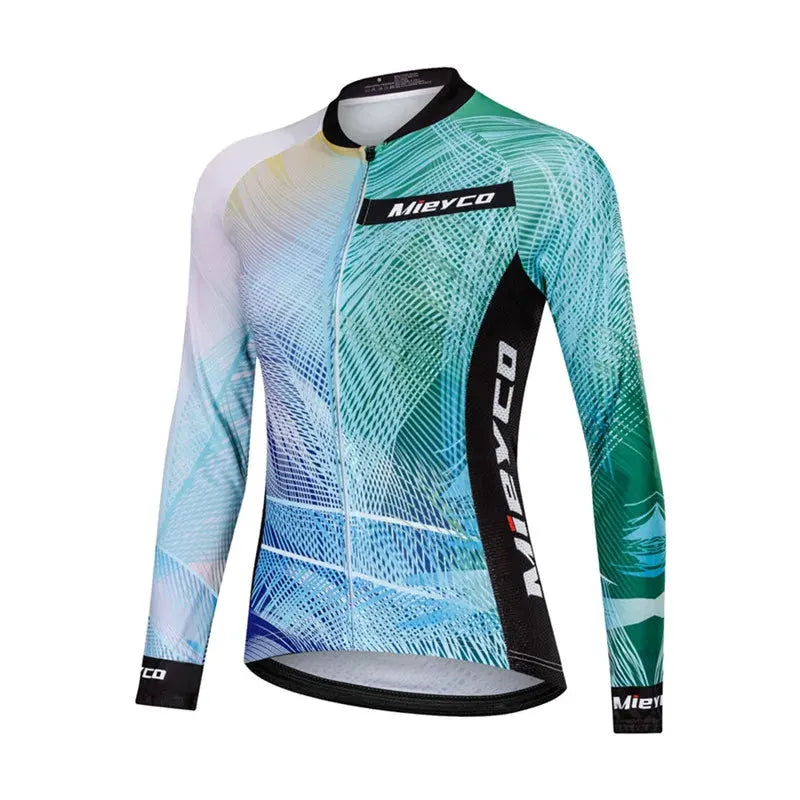 Women Long Sleeve Cycling Jersey Set MTB Bike Pants Kit Breathable Sportswear by Vimost Shop