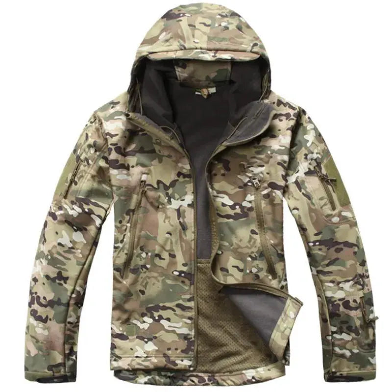 Men Military Tactical Hiking Jacket Outdoor Windproof Fleece Thermal Sport Waterproof Hunting Clothes Hooded Army Camo Outerwear by Vimost Shop
