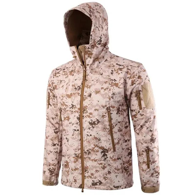 Men Military Tactical Hiking Jacket Outdoor Windproof Fleece Thermal Sport Waterproof Hunting Clothes Hooded Army Camo Outerwear by Vimost Shop