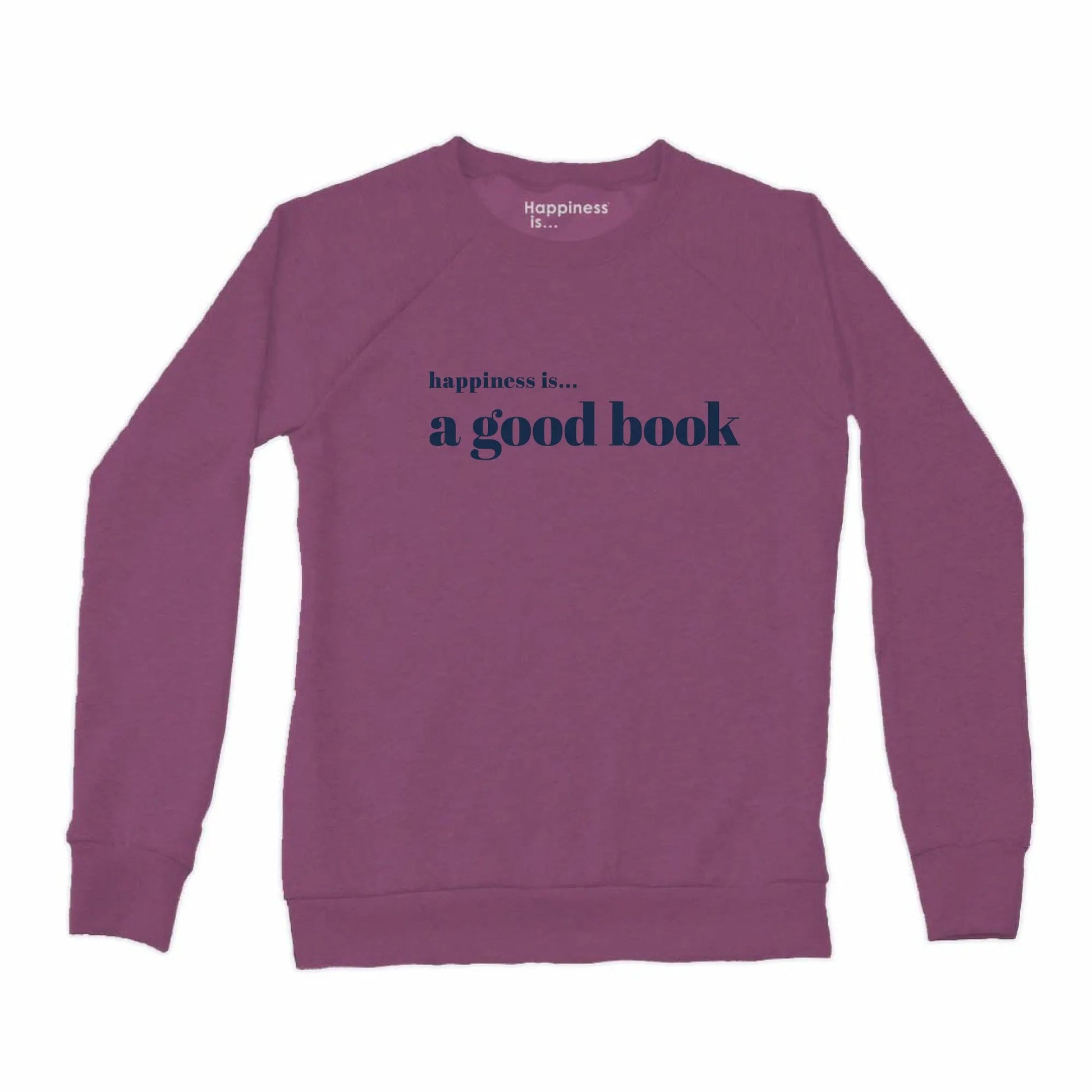 Women's Good Book Crew Sweatshirt, Plum by Books and Reading