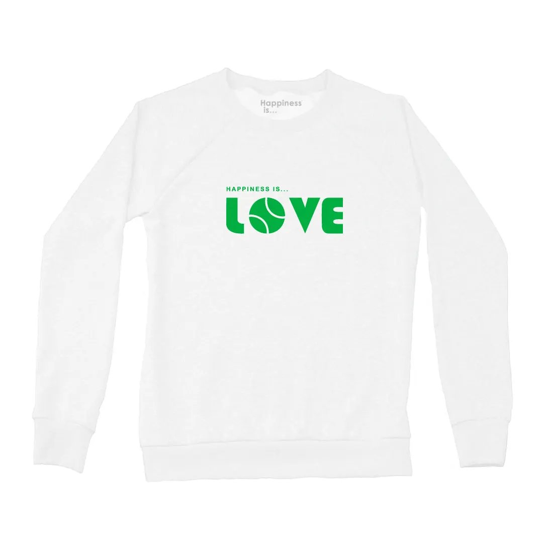 Women's Tennis Love Crew Sweatshirt, White by Tennis Collection