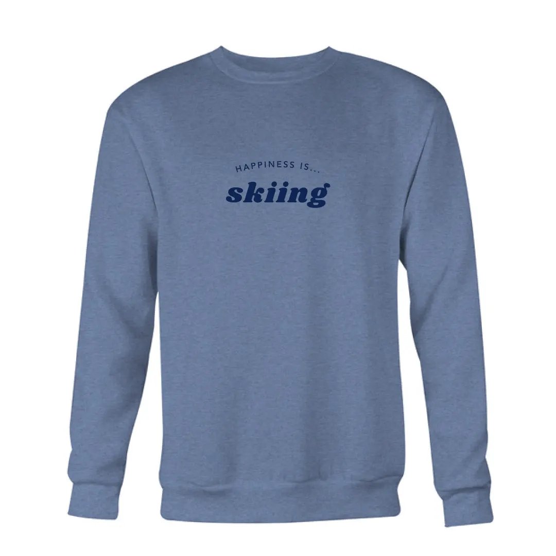 Men's Skiing Crew Sweatshirt, Heather Navy by Alpine Collection