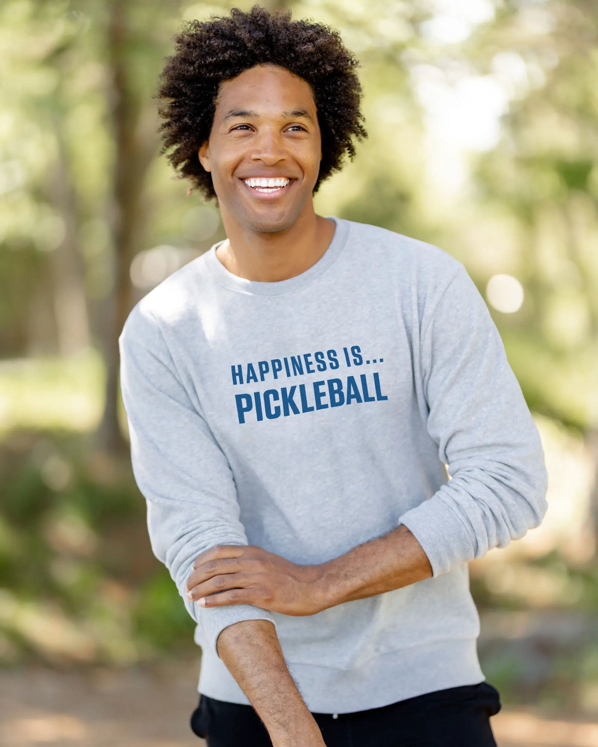 Men's Pickleball Crew Sweatshirt, Heather Grey by Tennis Collection