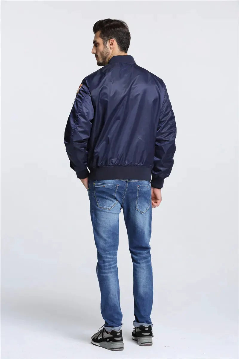 2023 Thin MA-1 hip hop streetwear letterman varsity jacket american college style wholesale baseball bomber flight jacket men by Vimost Shop