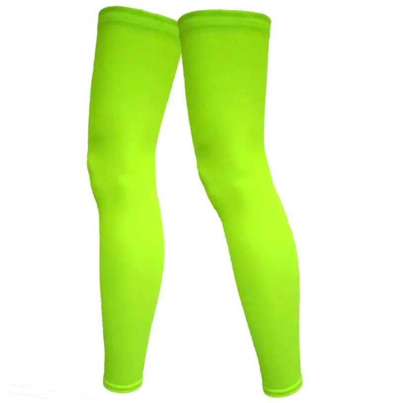 Men Ice Silk UV Sun Protection Leg Sleeves Lightweight Breathable Outdoor Cycling Running Sports Leggings by Vimost Shop