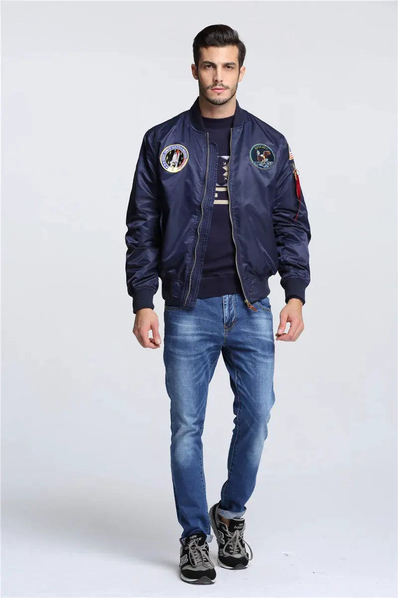 2023 Thin MA-1 hip hop streetwear letterman varsity jacket american college style wholesale baseball bomber flight jacket men by Vimost Shop