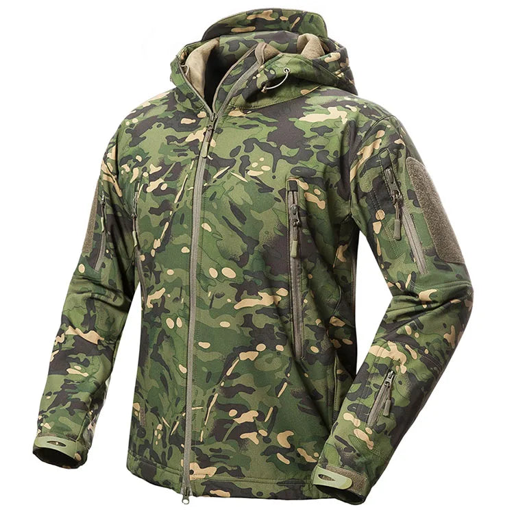 Men's Soft Shell Camouflage Tactical Jacket Men Waterproof Fleece Lined Coat Hooded Outdoor Hiking Hunting Clothes by Vimost Shop