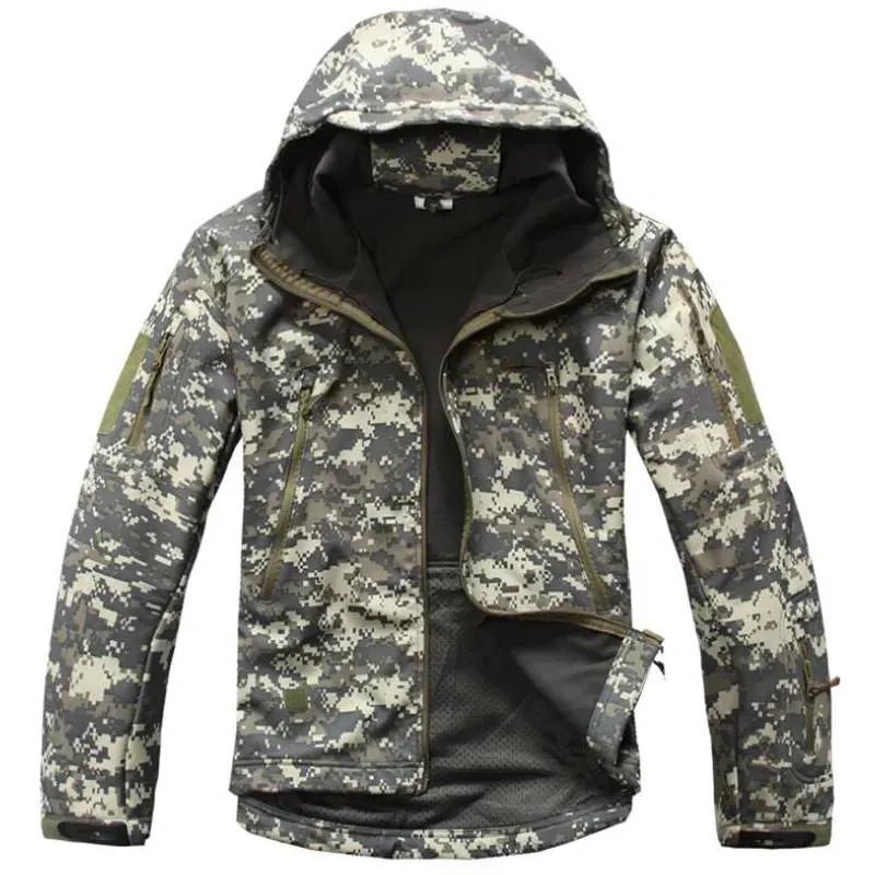 Men Military Tactical Hiking Jacket Outdoor Windproof Fleece Thermal Sport Waterproof Hunting Clothes Hooded Army Camo Outerwear by Vimost Shop
