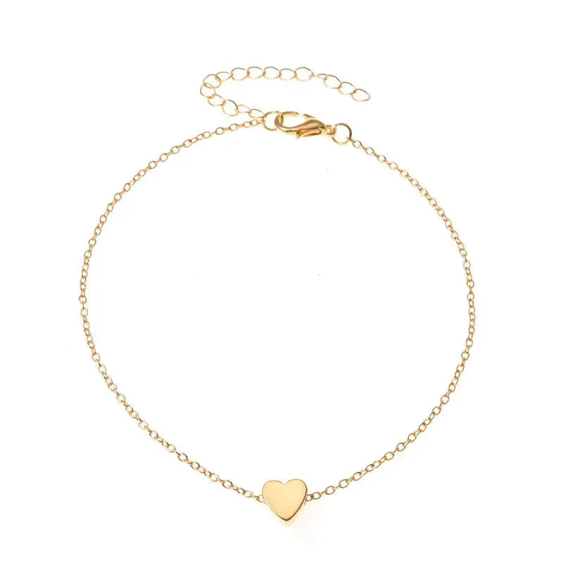 Trendy Beads Multilayer Summer Heart Anklet For Woman Bohemian Vintage Footwear Leg Bracelets 2021 Female Foot Jewelry Gifts New by Maiden-Art