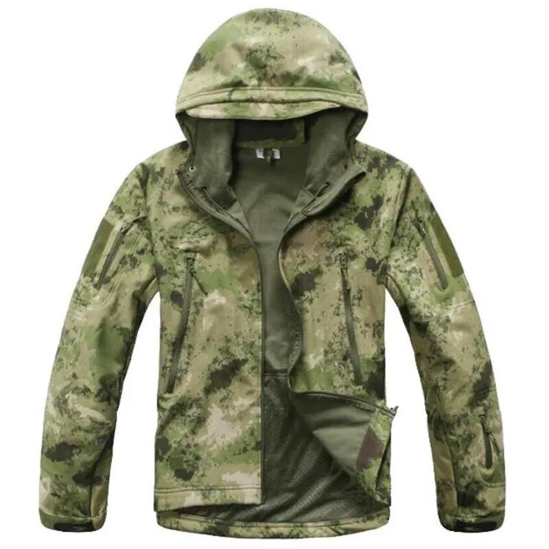 Men Military Tactical Hiking Jacket Outdoor Windproof Fleece Thermal Sport Waterproof Hunting Clothes Hooded Army Camo Outerwear by Vimost Shop