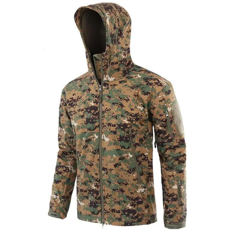 Men Military Tactical Hiking Jacket Outdoor Windproof Fleece Thermal Sport Waterproof Hunting Clothes Hooded Army Camo Outerwear by Vimost Shop