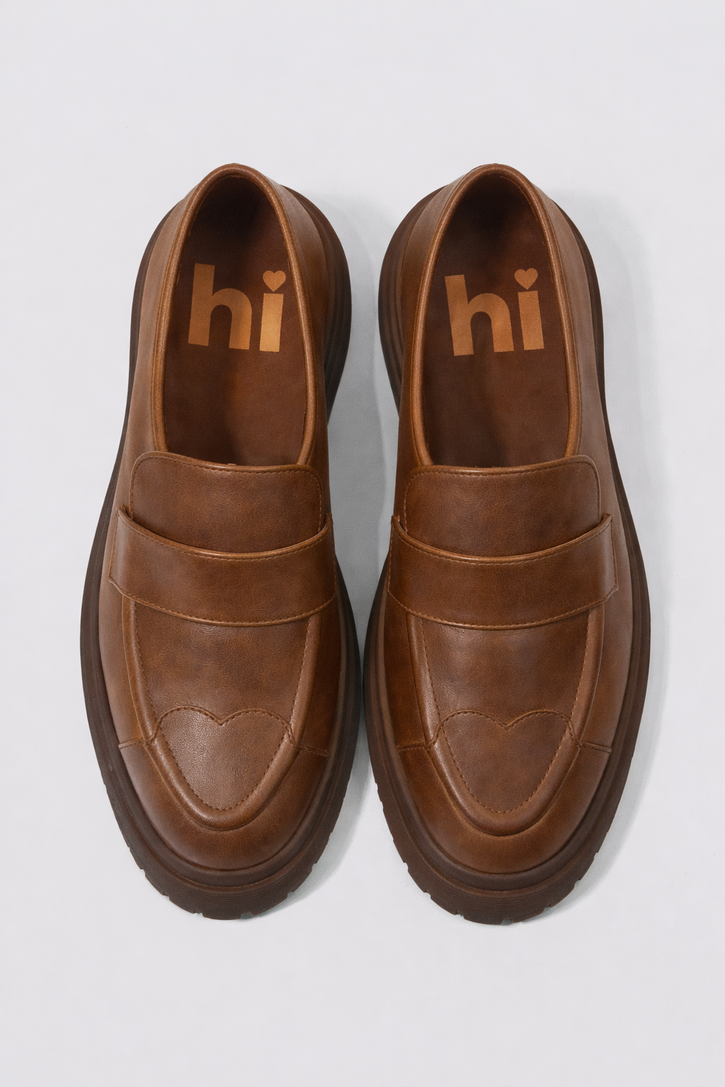 Heart Tip Leather Loafers by Hideout x Algori