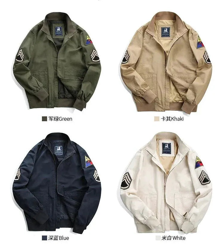 Fury Brad Pitt WW2 US Army Military Tanker Jackets Khaki Cotton Field Combat Outwear Uniforms Spring Autumn Lightweight Coats by Vimost Shop