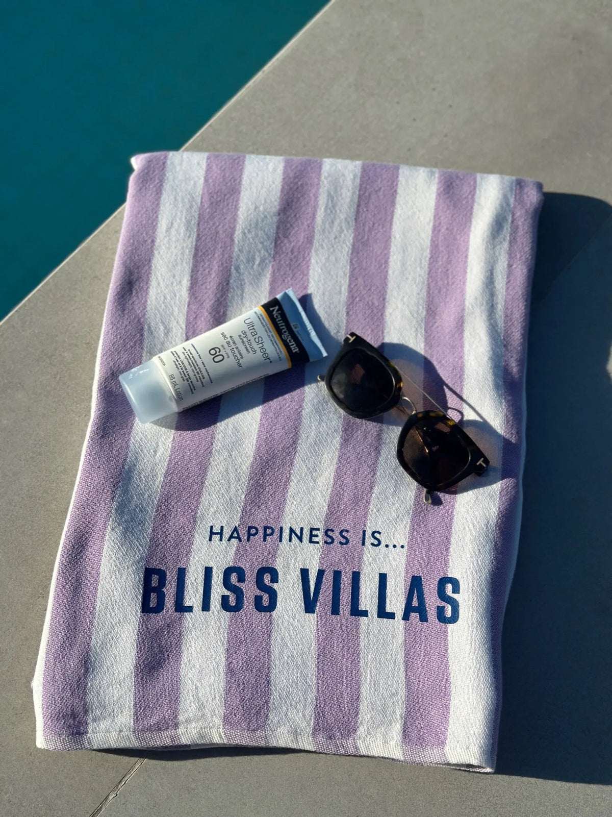 Custom Everywhere Towel, Striped Lilac by Custom Collection