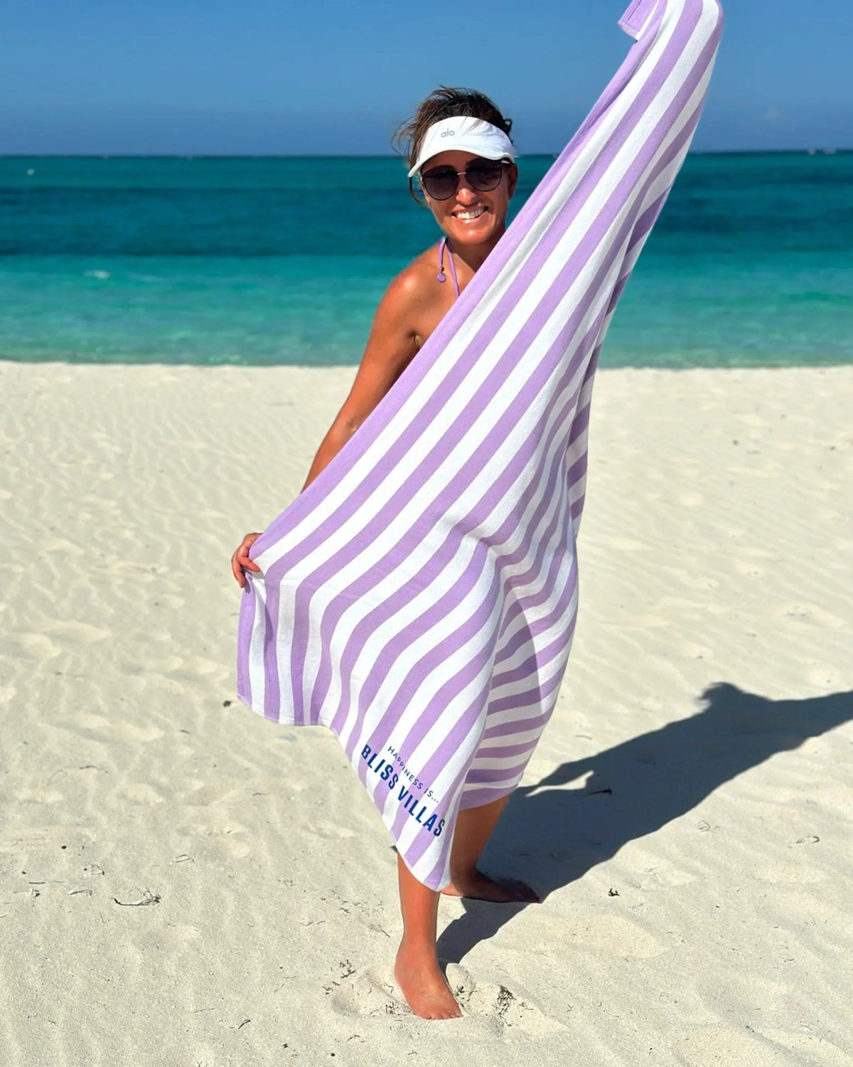 Custom Everywhere Towel, Striped Lilac by Custom Collection