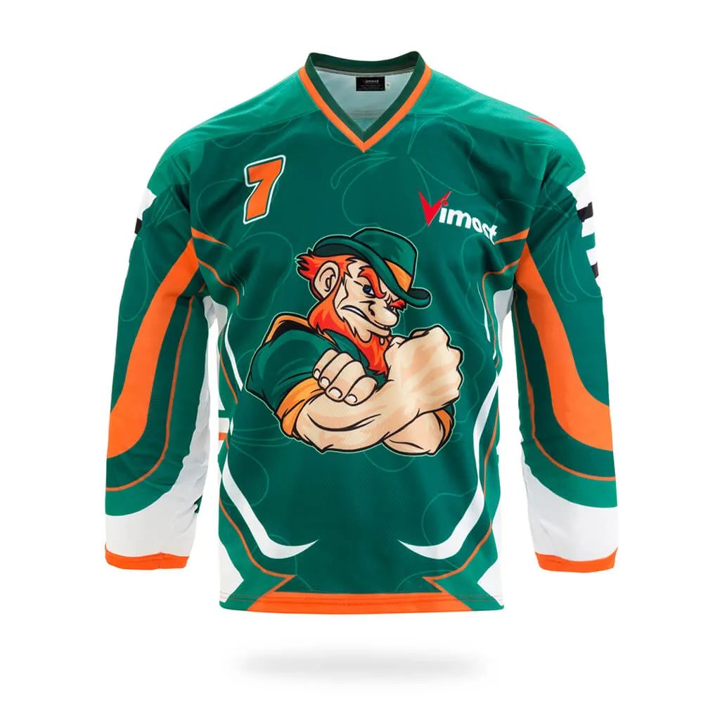 Custom Ireland Green Ice Hockey Jersey by Vimost Sportswear