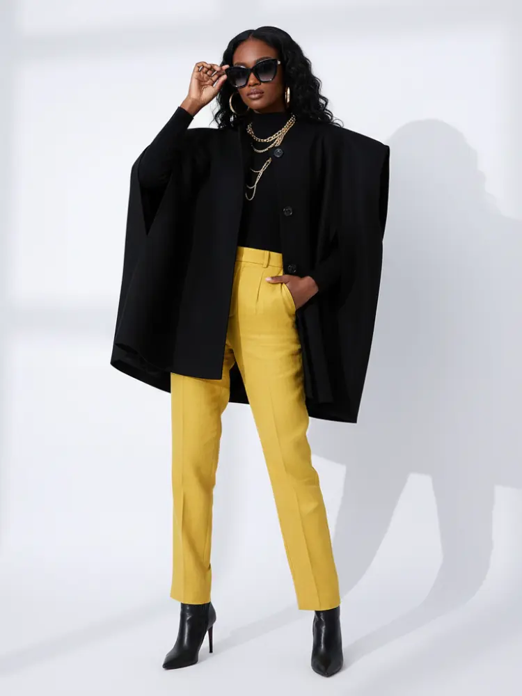 Irregular Woolen Hooded Cape, The Library | Women - BYMANYC ® New York by BYMANYC ® New York
