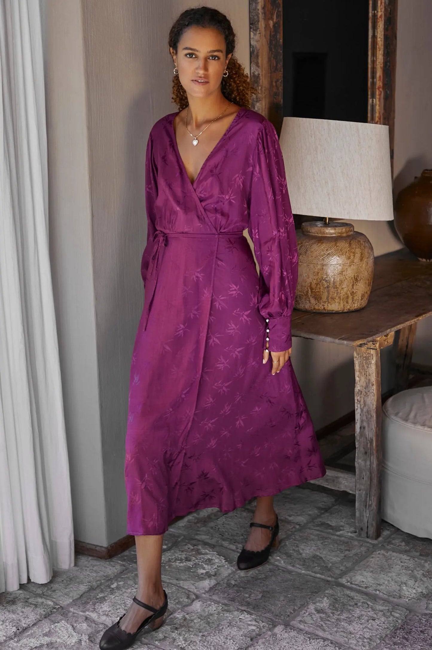 Isabella Long Sleeve Wrap Dress (Sale) by ELF