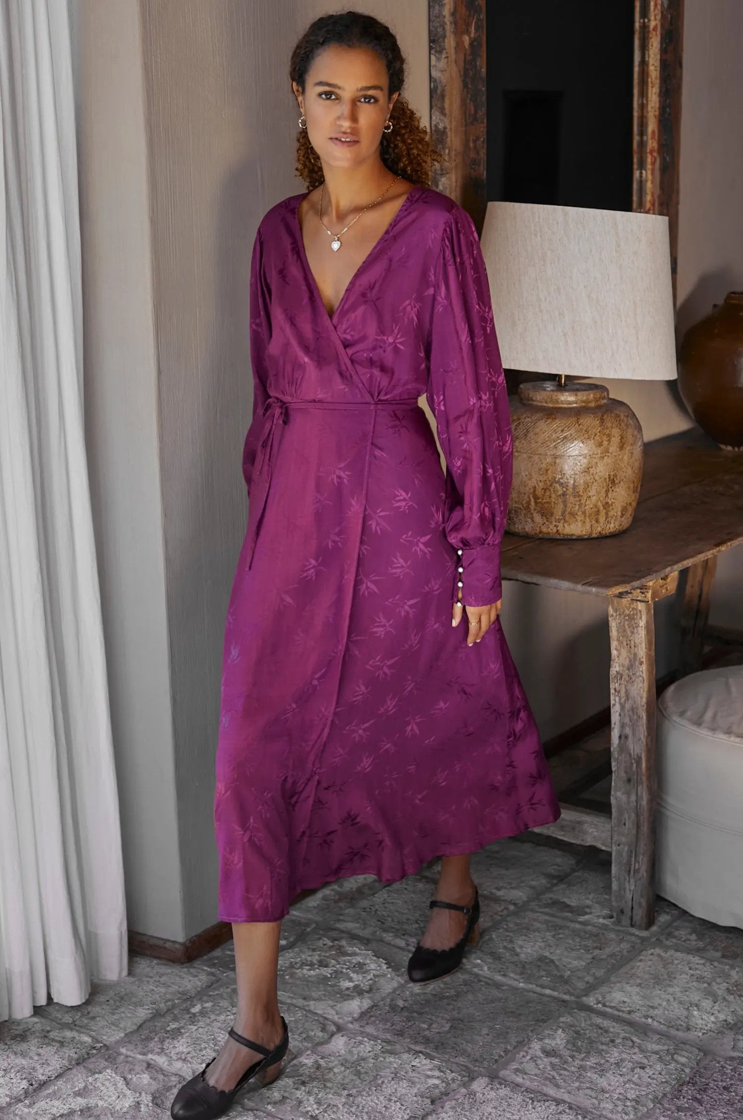 Isabella Long Sleeve Wrap Dress (Sale) by ELF