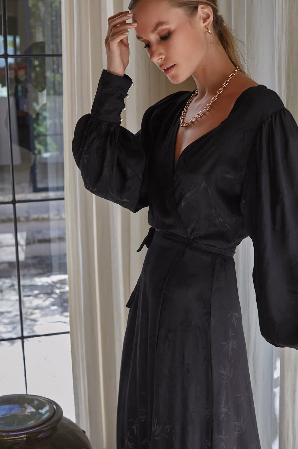 Isabella Long Sleeve Wrap Dress (Sale) by ELF