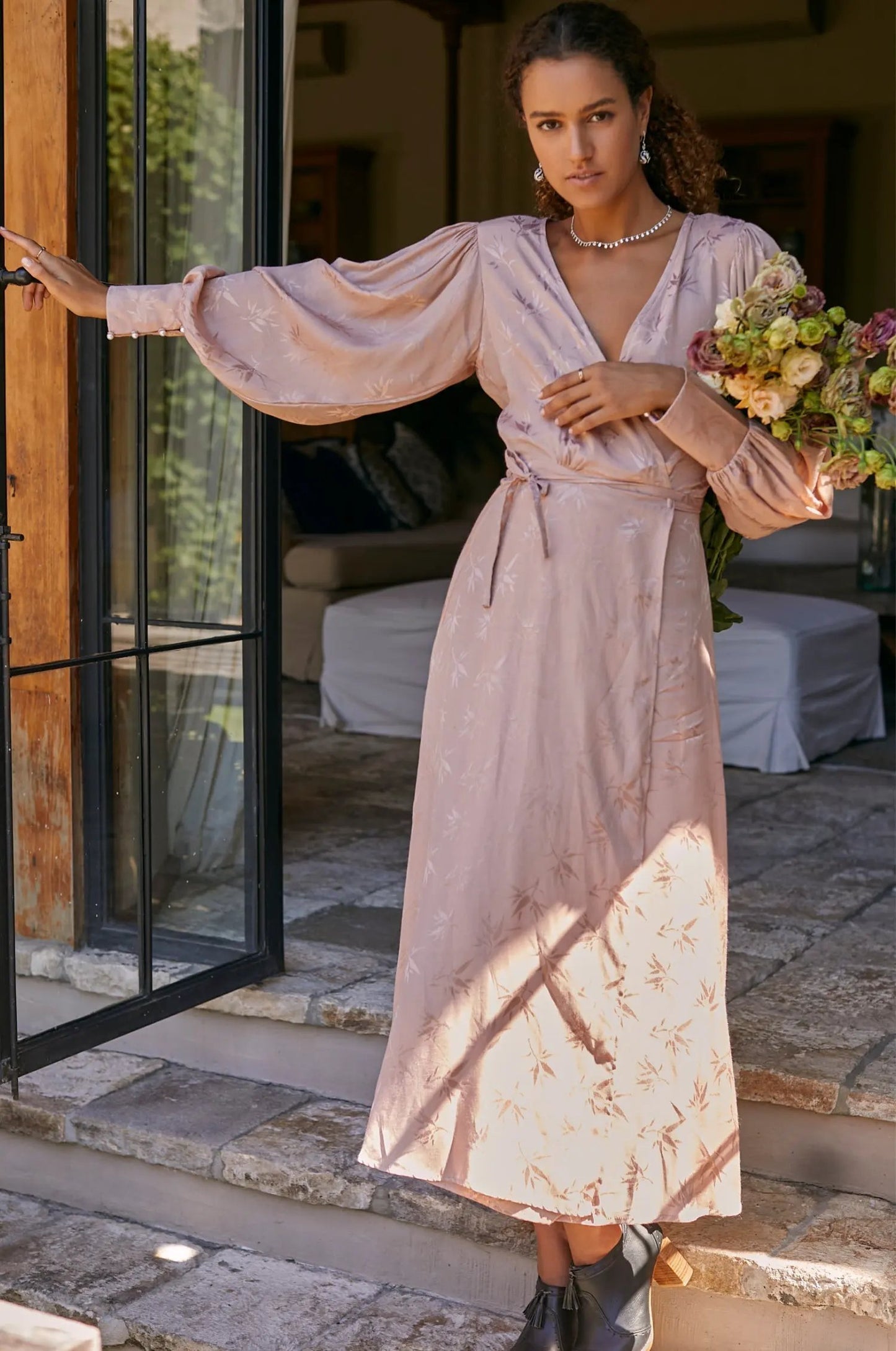 Isabella Long Sleeve Wrap Dress (Sale) by ELF