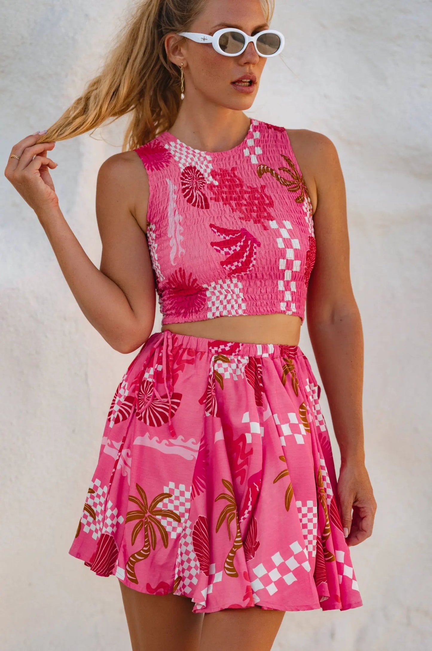 Island Days Smocked Cropped Top (Sale) by ELF