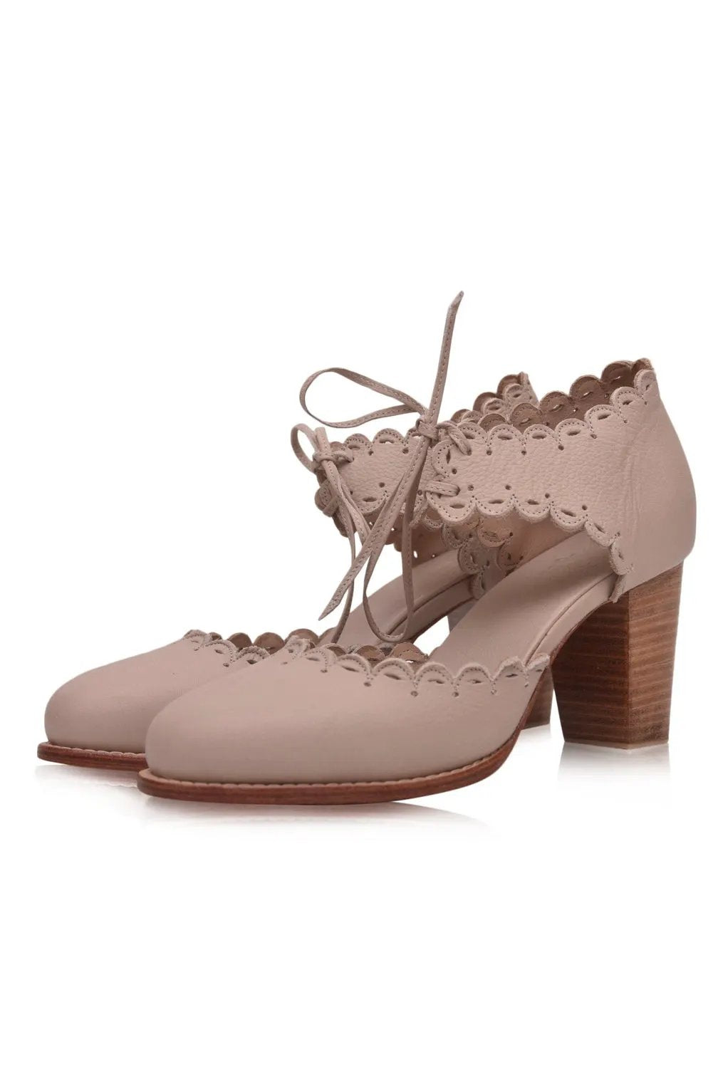 Dance Queen Scalloped Leather Heels by ELF